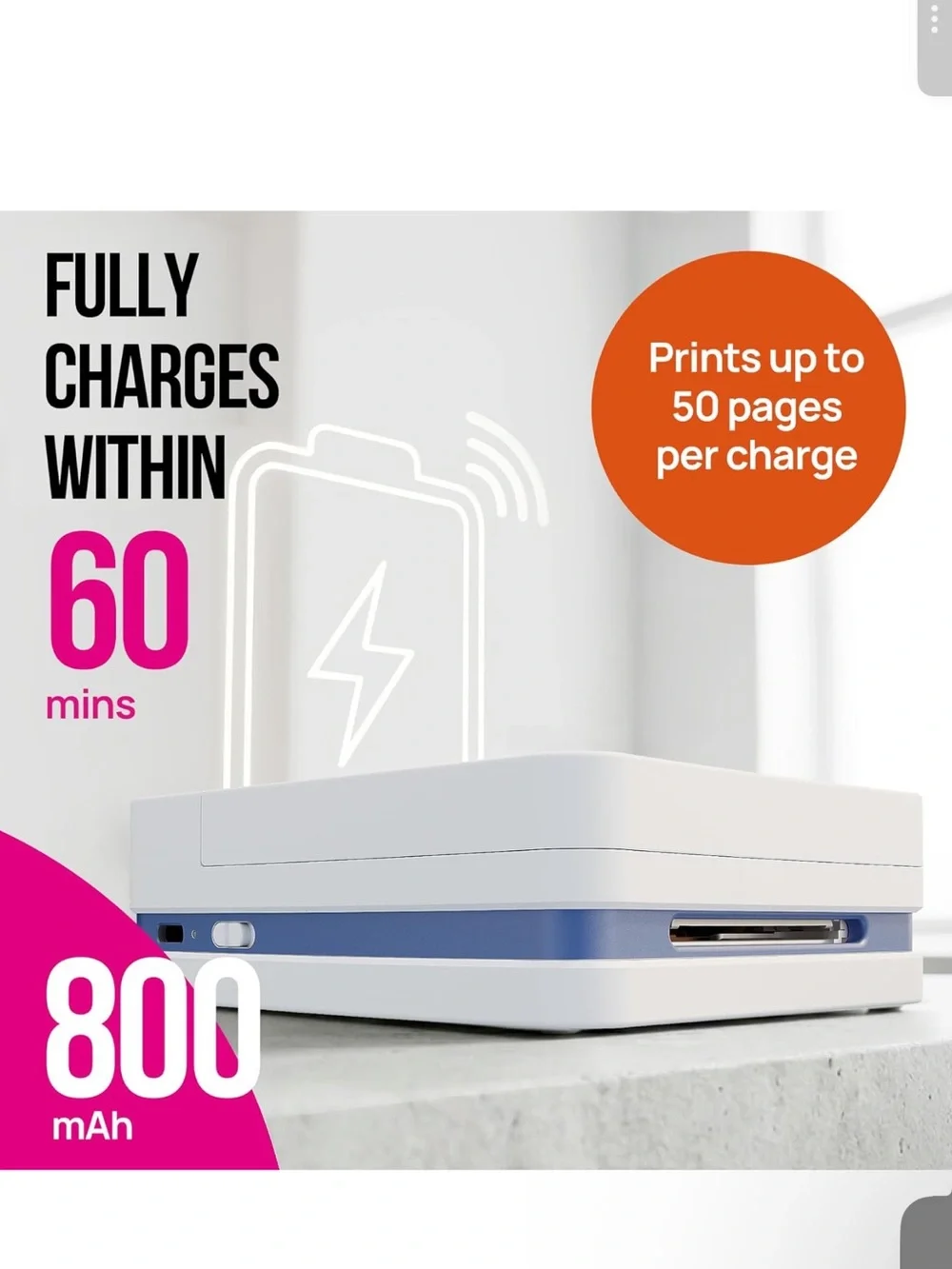 Photo printer PP01 color mini portable printer instant smartphone injekt printer